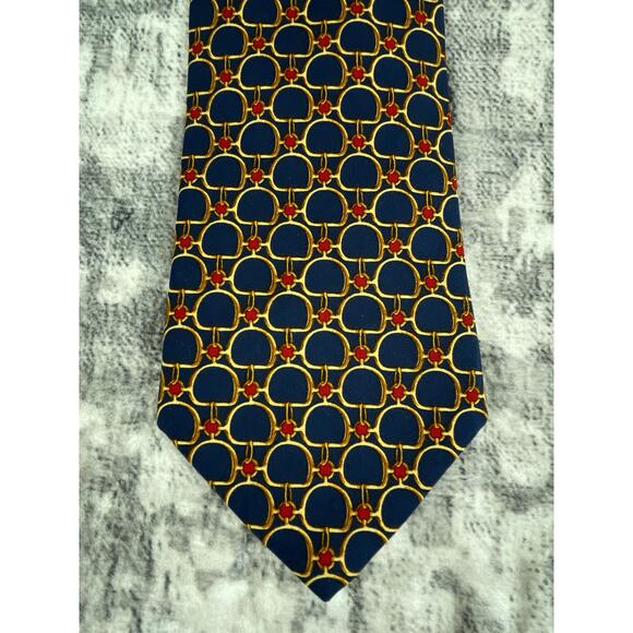Brooks Brothers Chain Link Geometric Silk Necktie – Made in USA - Picture 3 of 4